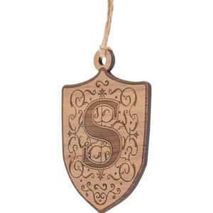 Mini Medieval Shield with Initial Christmas Ornament