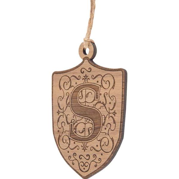 Mini Medieval Shield with Initial Christmas Ornament