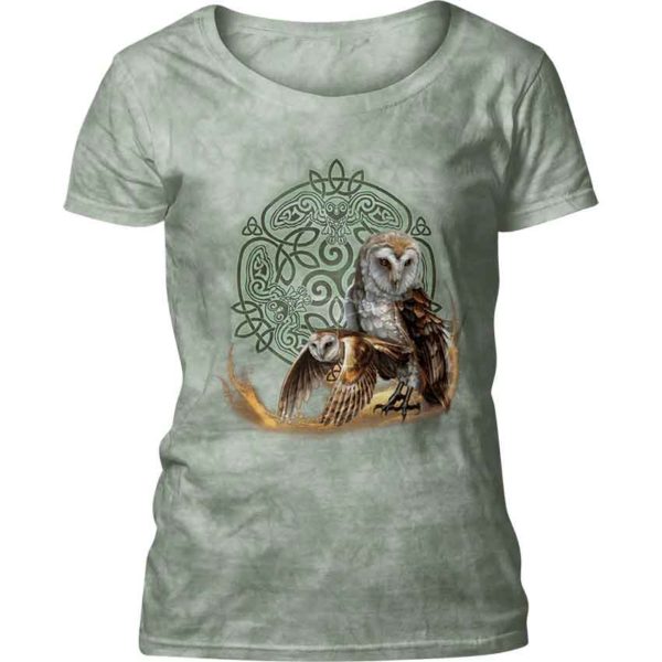 Celtic Magic Owl Womens Scoop Neck T-Shirt