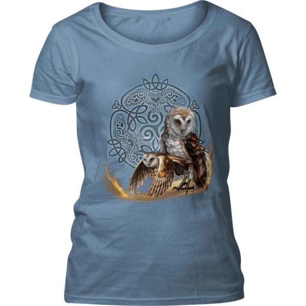 Celtic Magic Owl Womens Scoop Neck T-Shirt