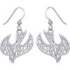 Silver Celtic Knotwork Bird Earrings