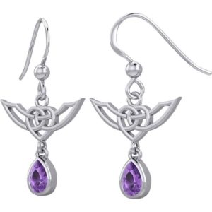 Silver Celtic Knotwork with Gemstone Earrings
