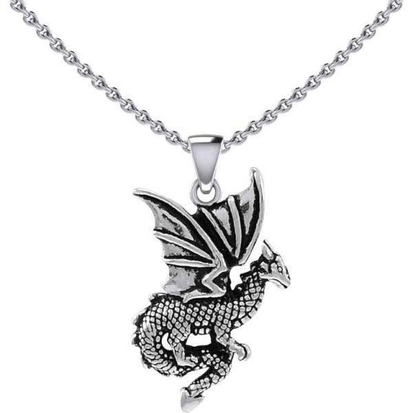 Silver Flying Dragon Pendant
