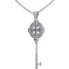 Silver Celtic Cross Key Pendant