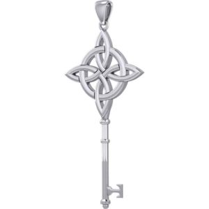 Silver Celtic Quaternary Knot Key Pendant