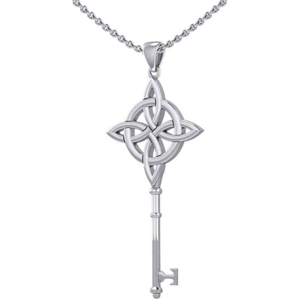 Silver Celtic Quaternary Knot Key Pendant
