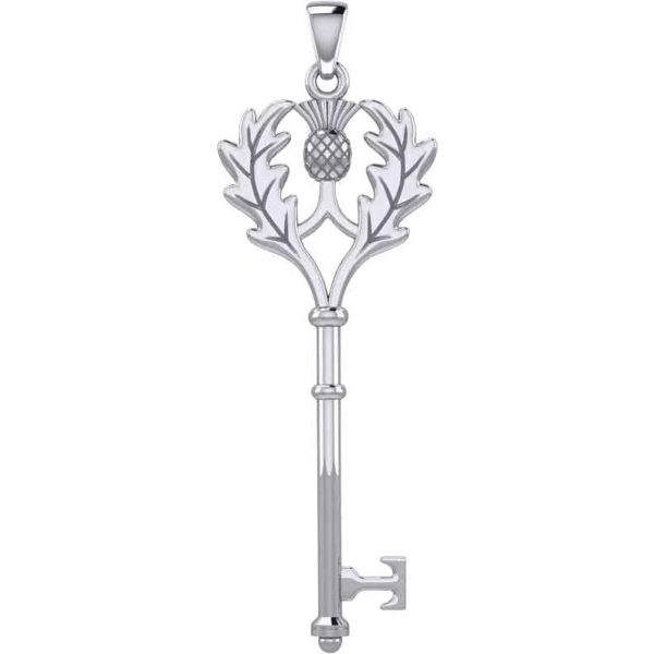 Silver Thistle Key Pendant