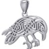 Silver Mythical Raven Knotwork Pendant