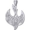 Silver Celtic Knotwork Bird Pendant