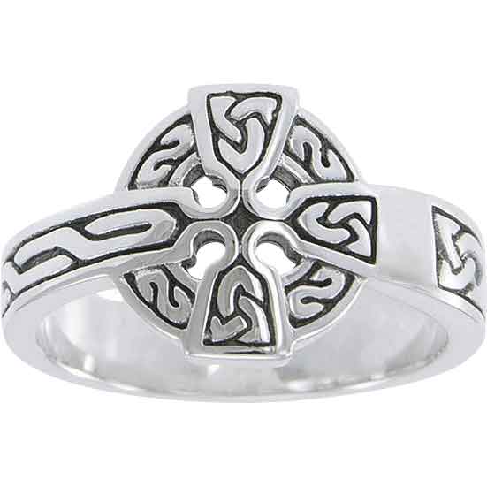 Silver Celtic Cross Ring