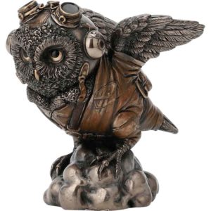 Flying Ace Aviator Owl Statue
