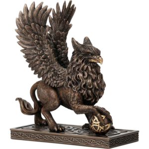 Griffin on Celtic Sphere Statue