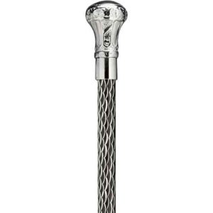 Chrome Knob Etched Walking Cane