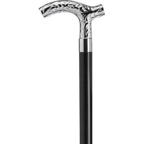 Embossed Chrome Derby Walking Cane