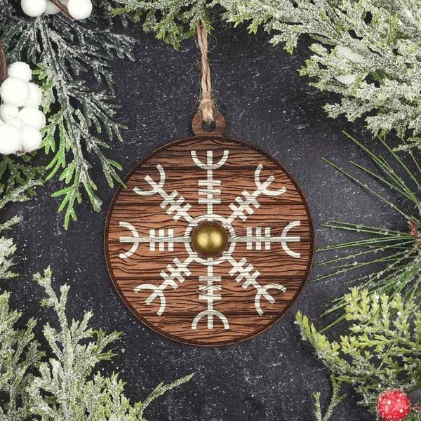 Helm of Awe Viking Shield Christmas Ornament