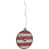 Red and White Striped Viking Shield Christmas Ornament