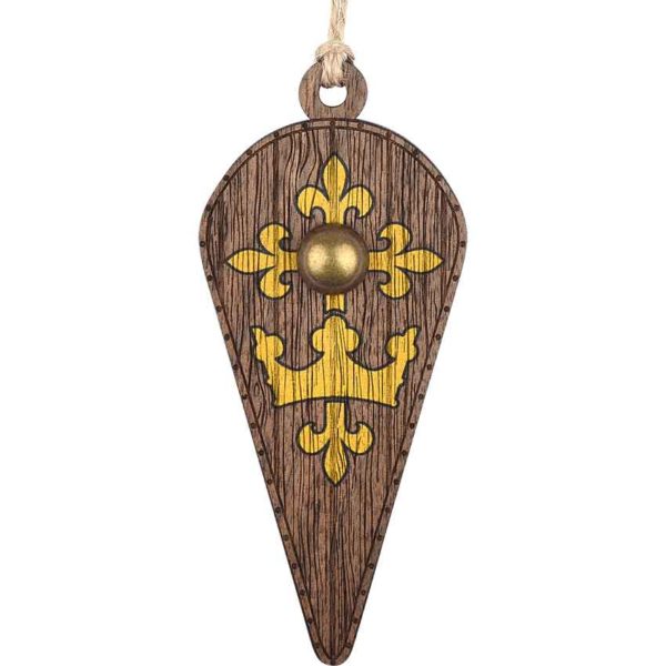 Fleur Cross and Crown Kite Shield Christmas Ornament
