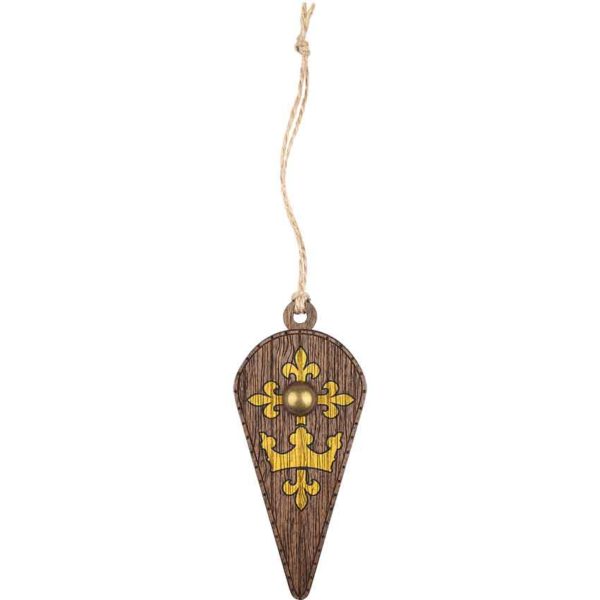 Fleur Cross and Crown Kite Shield Christmas Ornament