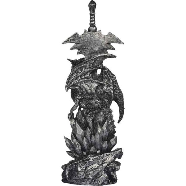Silver Dragon Eye Sword Statue