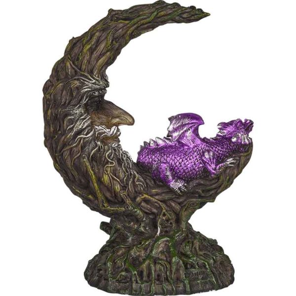 Purple Dragon on Crescent Moon Statue