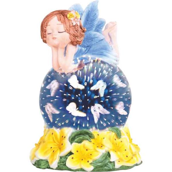 Blue Fairy on LED Glass Ball Statue