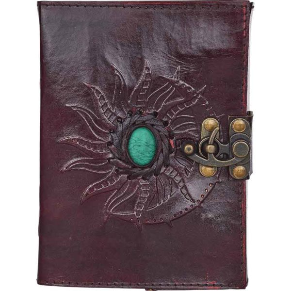 Turquoise Sun and Moon Leather Journal