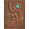 Soft Leather Journal with Turquoise Stone