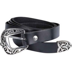 Feudal Black Leather Belt