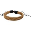 Tan Braided Leather Viking Bracelet