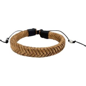 Tan Braided Leather Viking Bracelet
