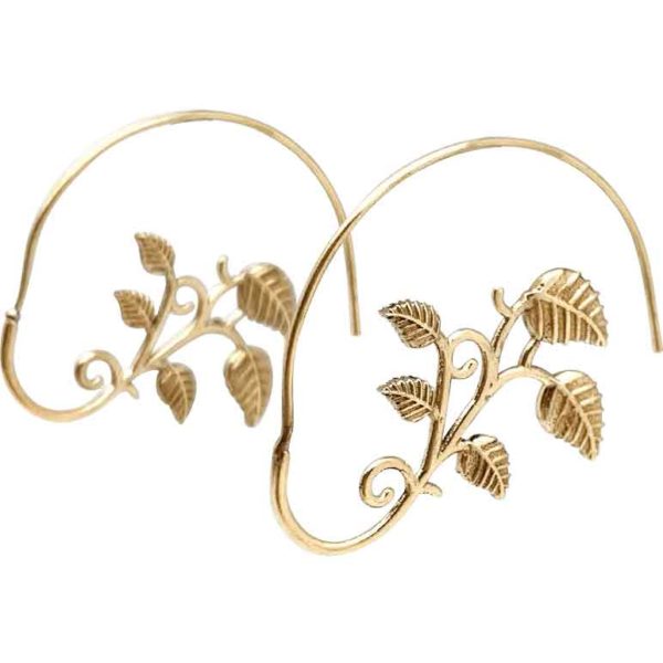Golden Vines Open Hoop Earrings