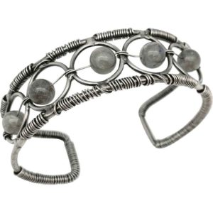 Circle Labradorite Medieval Cuff Bracelet