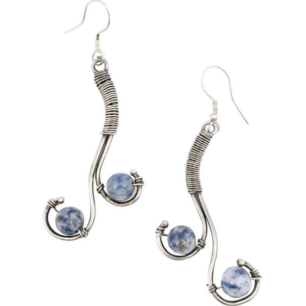 Wrapped Spiral Sodalite Medieval Earrings