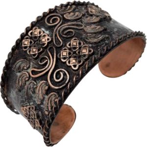 Patina Filigree and Wave Medieval Bracelet