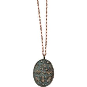 Blue Patina Fleur Dot Medieval Necklace