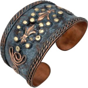 Blue Patina Fleur Dot Medieval Bracelet