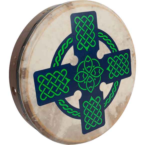 Sheesham Crossbar Bodhran Drum with Celtic Cross