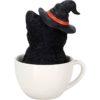 Black Kitten in a Teacup Statue