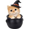 Tabby Kitten in a Cauldron Statue