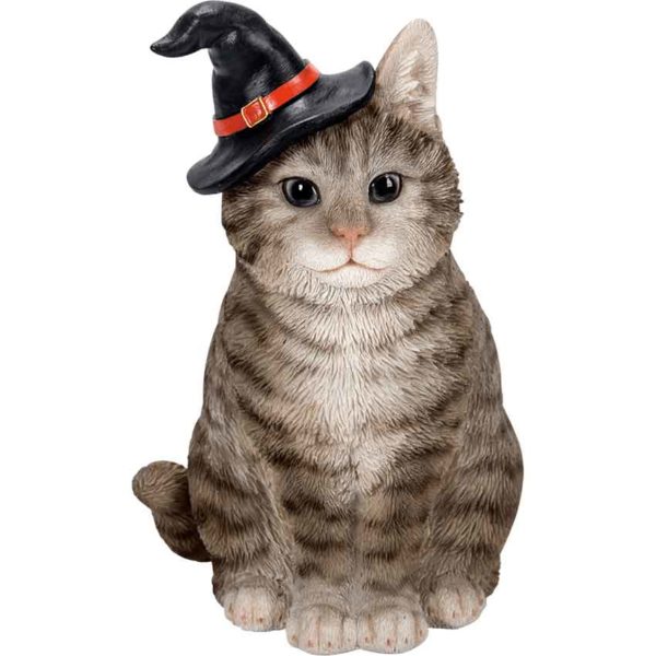 Witch Tabby Cat Statue