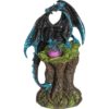 Black Dragon and Nest with LED Statue