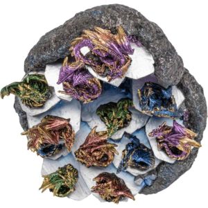 Set of 12 Mini Dragons with Ice Mountain Statue