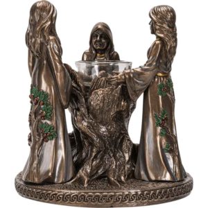 Triple Goddess with Stump Candle Holder