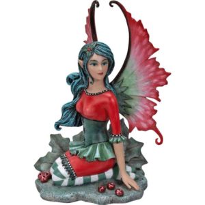 Holly Christmas Fairy Statue