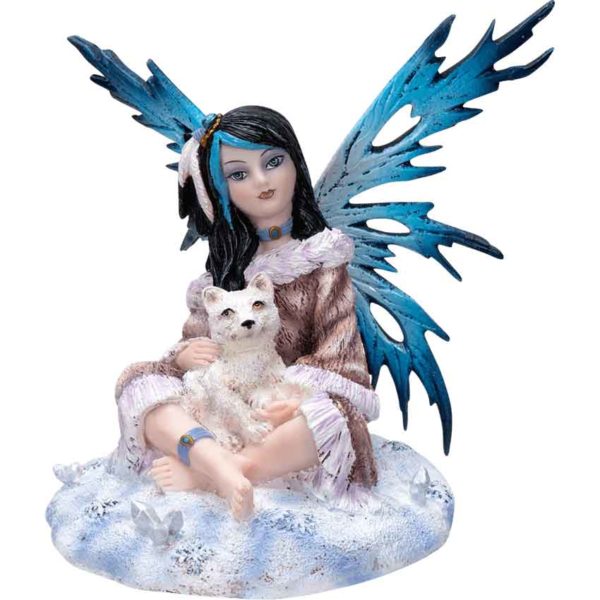 Fairy with Baby Wolf Statue