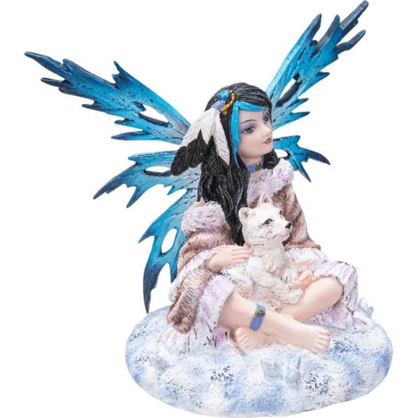 Fairy with Baby Wolf Statue