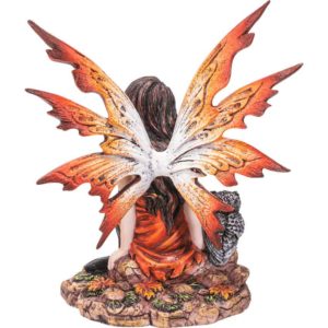 Fairy with Baby Owl Statue