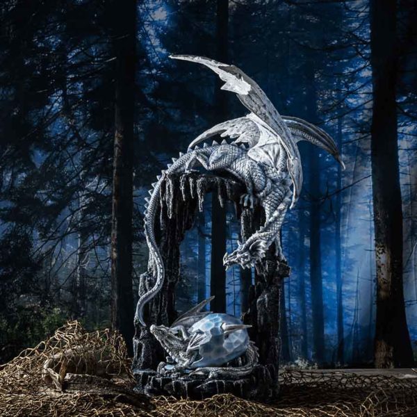 Dragon and Hatchling Ice Cave Statue