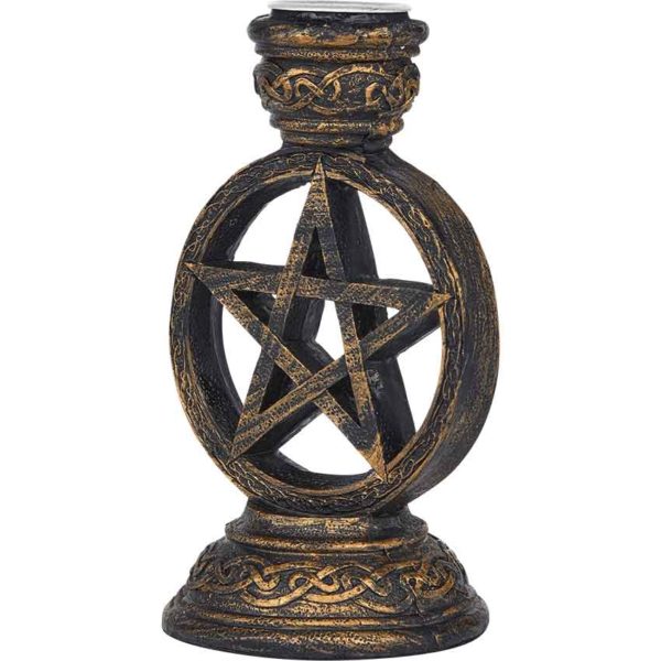 Bronze Pentacle Incense and Candleholder