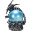 Silver Wave Dragon LED Orb Statue